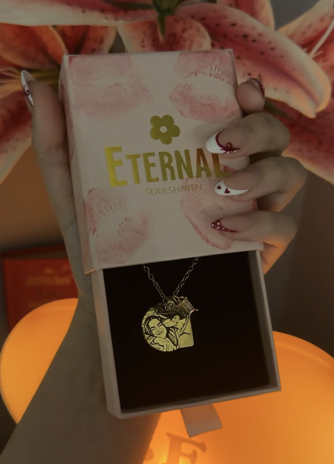 Custom Engraving Necklace / with Birthstone