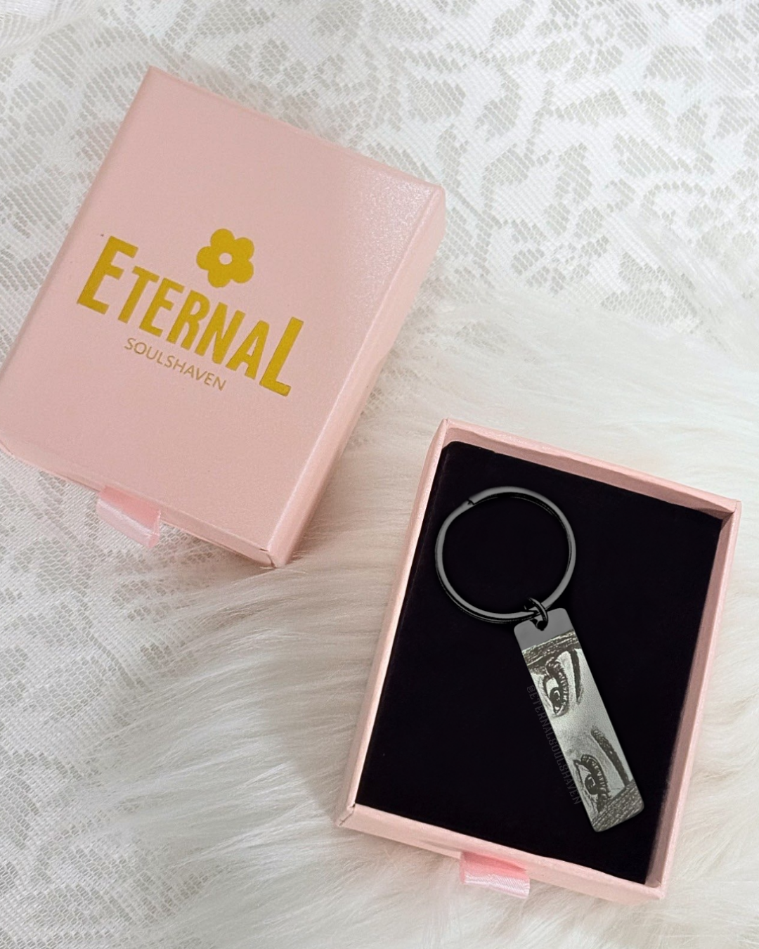 Custom Engraved Eyes Keychain