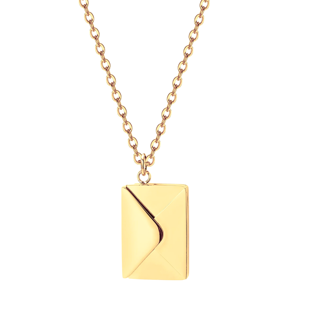 Custom Envelope Locket with Engraved Photo