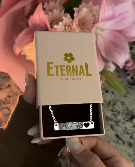 Custom Eyes Stainless Steel Heart Necklace