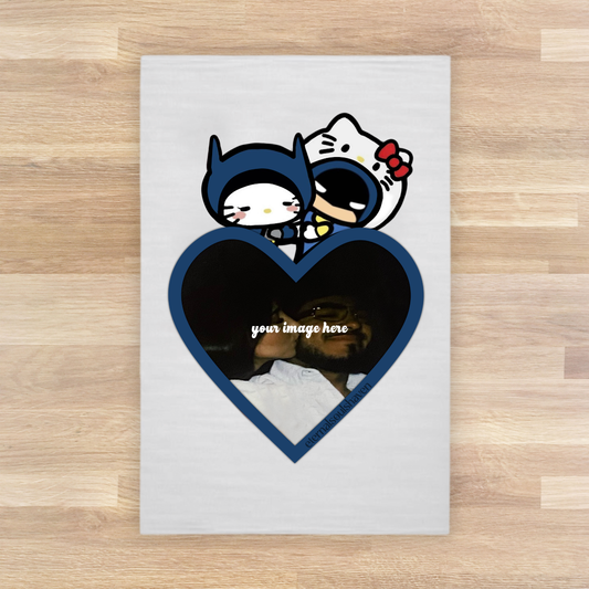 Custom Kitty & Batman Heart Blanket