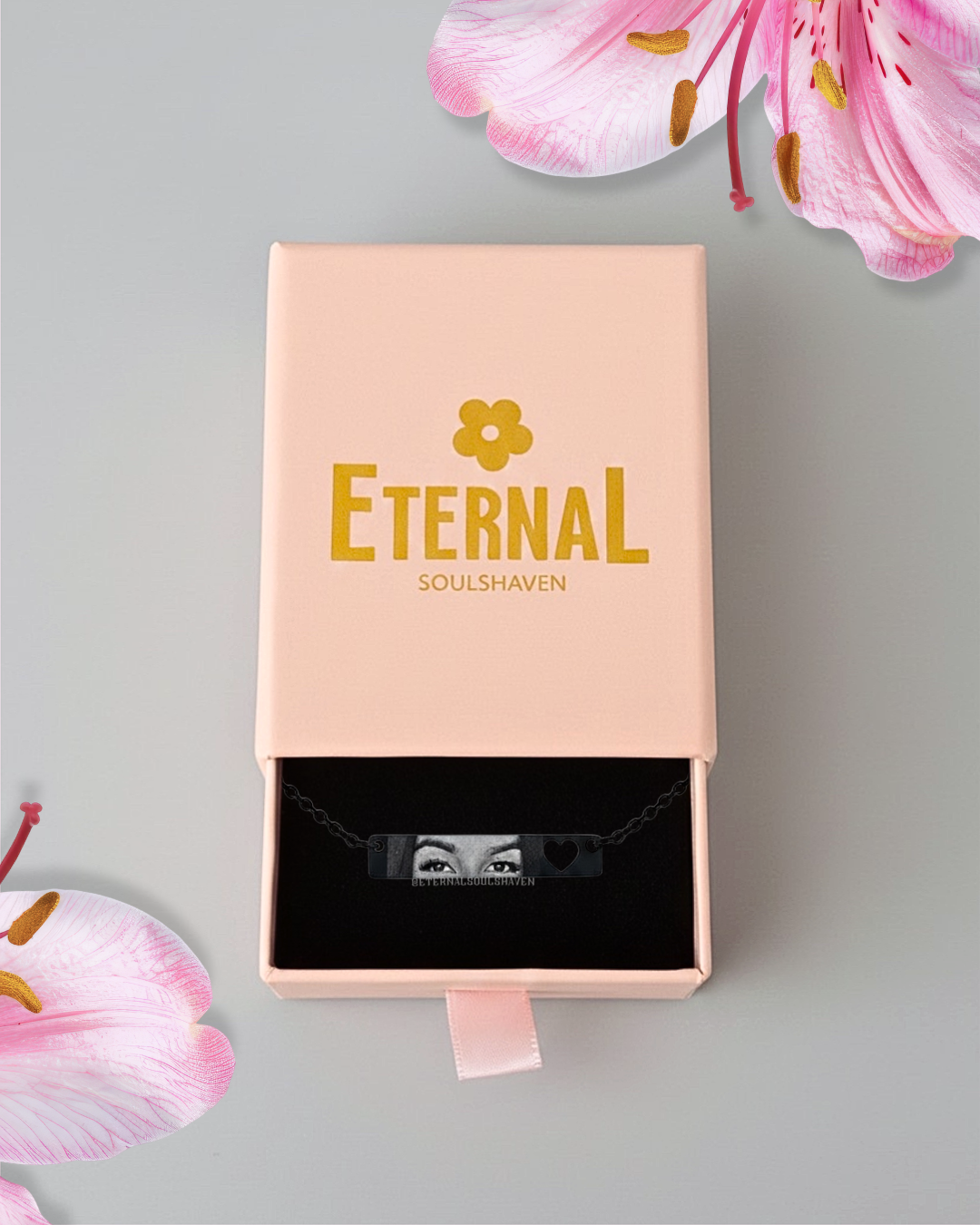 Custom Eyes Heart Necklace