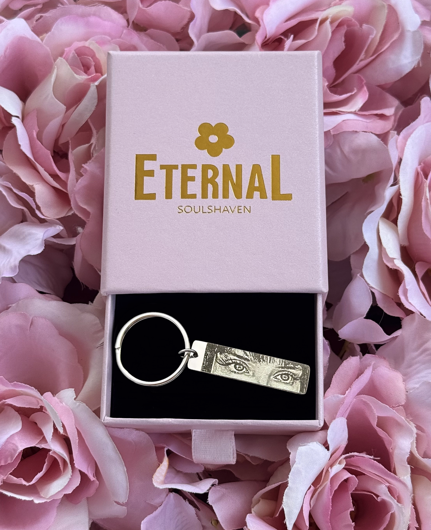 Custom Engraved Eyes Keychain