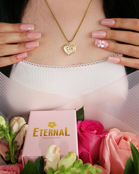 Pink Heart Locket Necklace with Bow – Custom Photo Keepsake Necklace