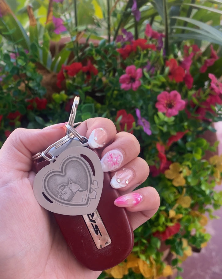 Custom Heart Photo Keychain