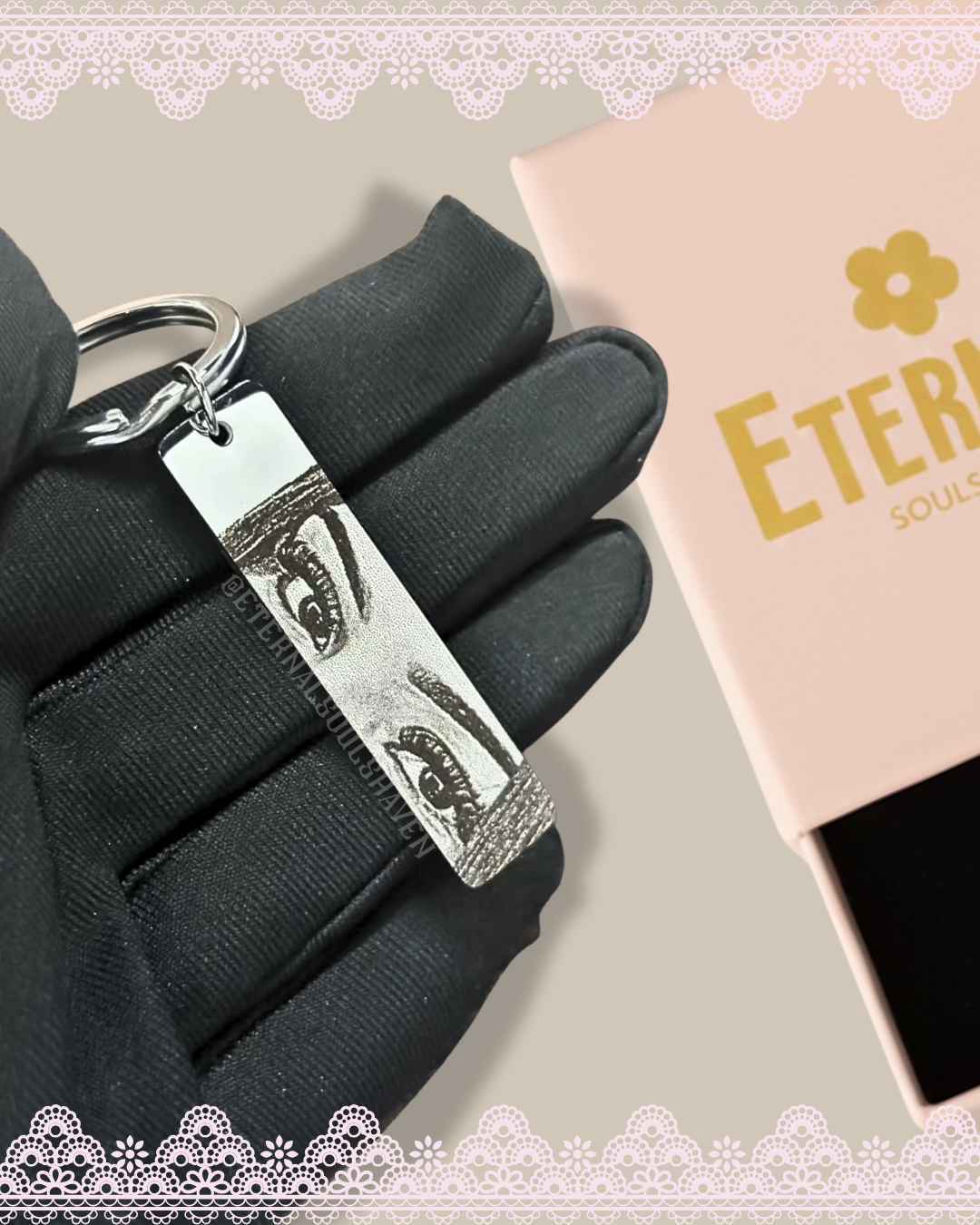 Custom Engraved Eyes Keychain