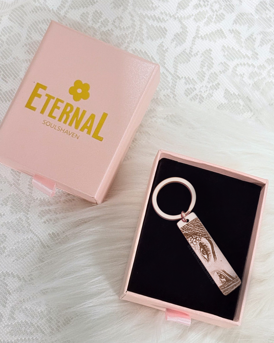 Custom Engraved Eyes Keychain