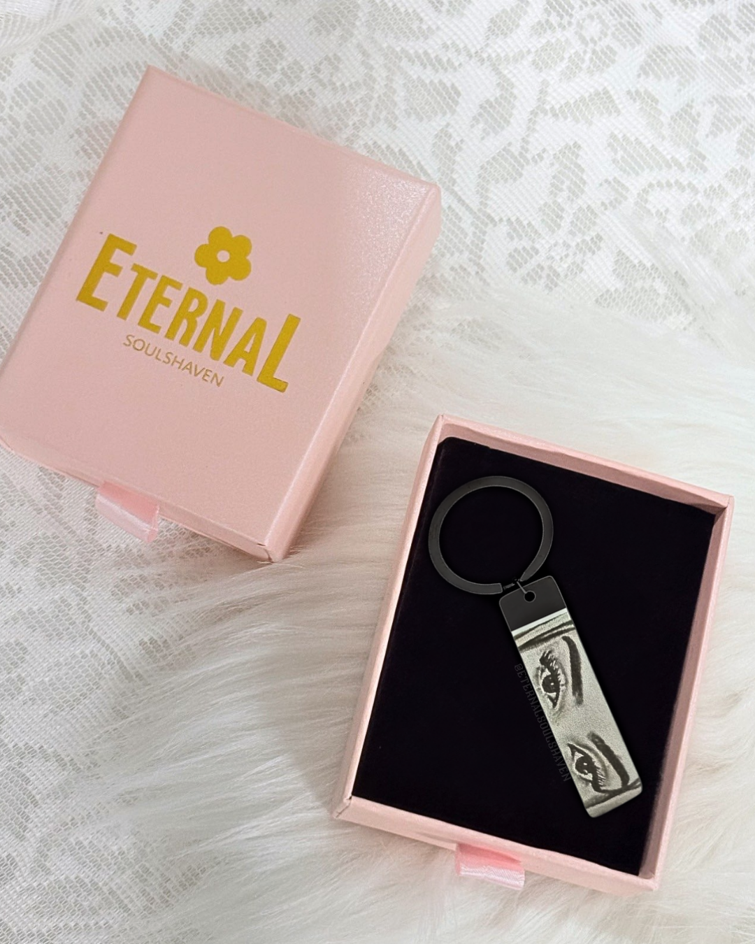 Custom Engraved Eyes Keychain