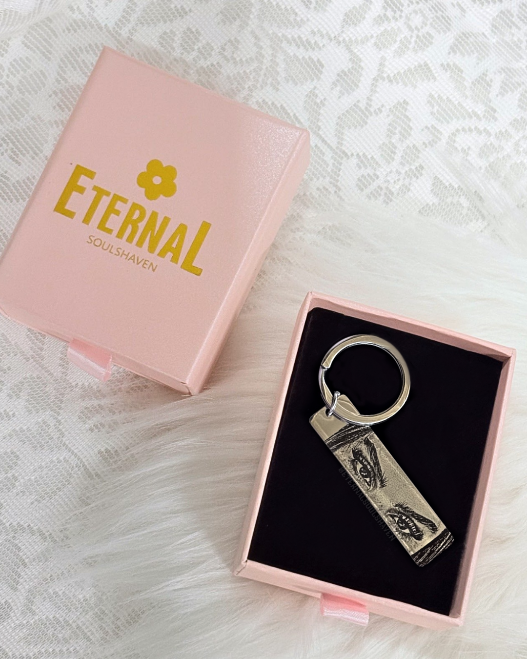 Custom Engraved Eyes Keychain
