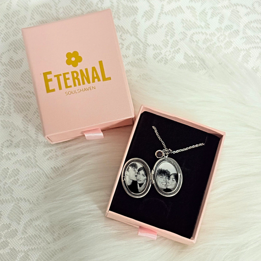 Custom Oval Flower Locket Necklace