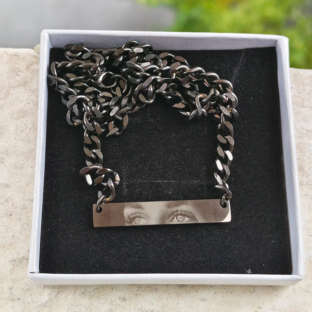 Custom Eyes Stainless Steel Necklace (Bigger Pendant) - EternalSoulsHaven