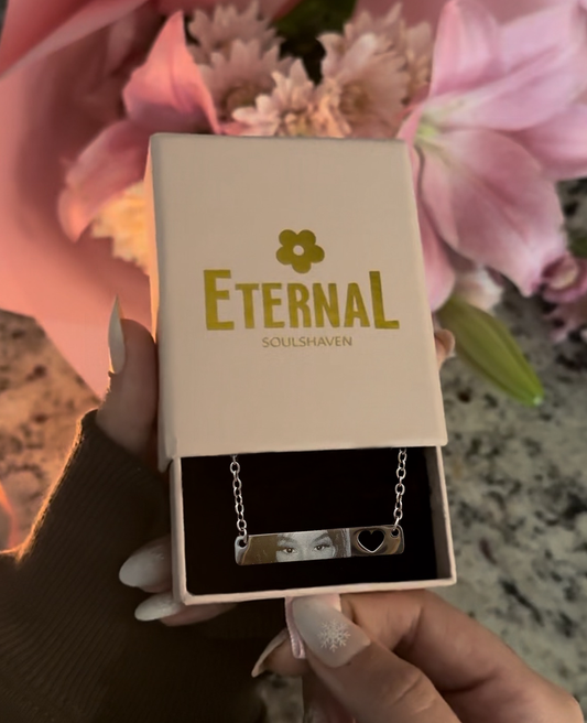 Custom Eyes Stainless Steel Heart Necklace